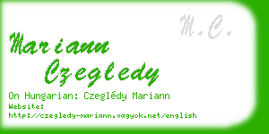 mariann czegledy business card